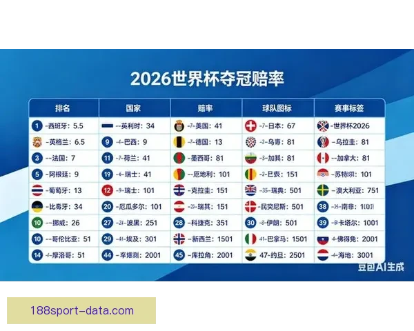 2026世界杯夺冠赔率最新解析及各强队胜算全面评估
